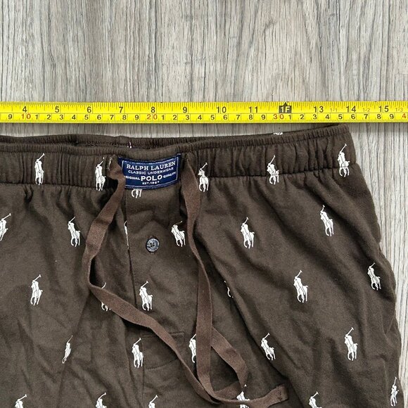 Polo Ralph Lauren All-Over Pony Print Cotton Jogger Pants Elastic Waist Size M - Picture 8 of 9